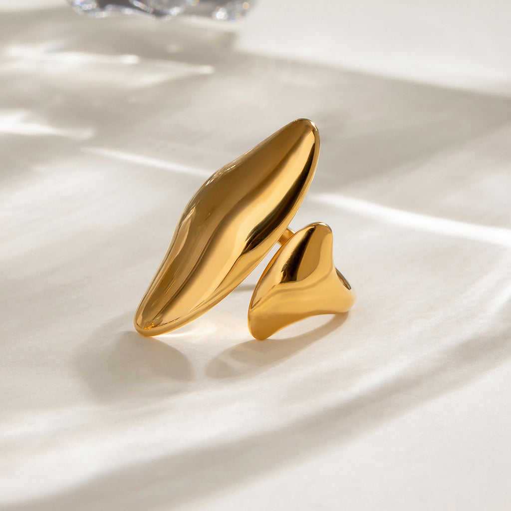 Gold Stainless Steel Irregular Ring