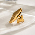 Gold Stainless Steel Irregular Ring