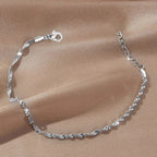 Silver Stainless Steel Gold-plated Water Wave Chain Bracelet
