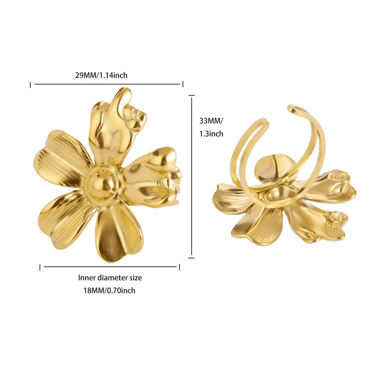 Ring #9 304 Stainless Steel Flower Ring