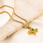Gold Stainless Steel Cross Necklace