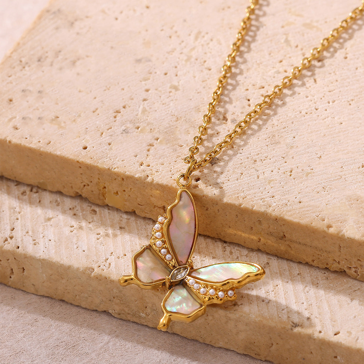 Necklace #2 304 Stainless Steel Butterfly Necklace