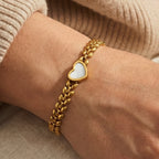 Gold Stainless Steel Heart Bracelet